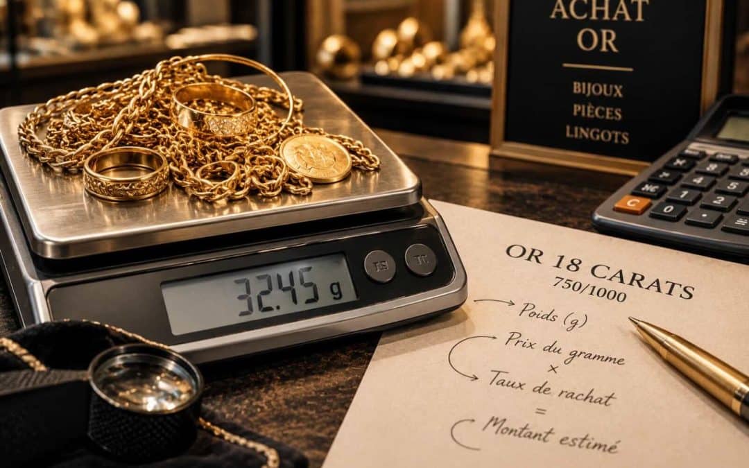 Prix de l&rsquo;or 18 carats au gramme : comment est calculé le rachat de vos bijoux